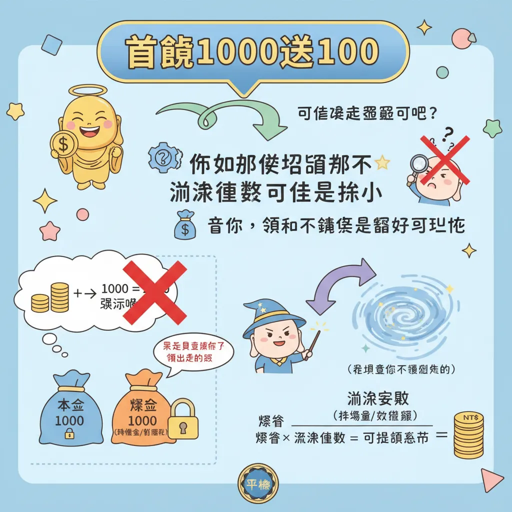 首儲1000送1000，搞懂流水倍數纔不會領不到錢